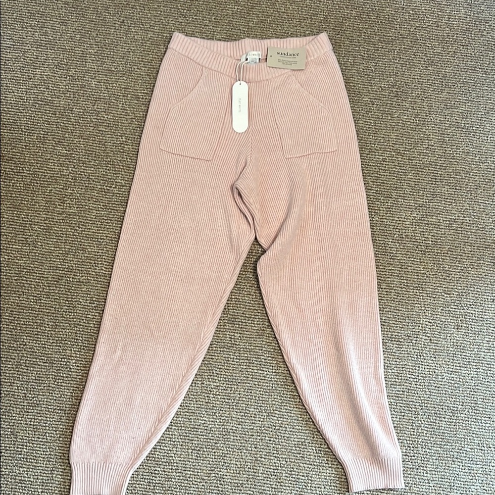 Pink Track Pants with Elastic Cuffs, Fron Lay Pockets  and Tapered Legs